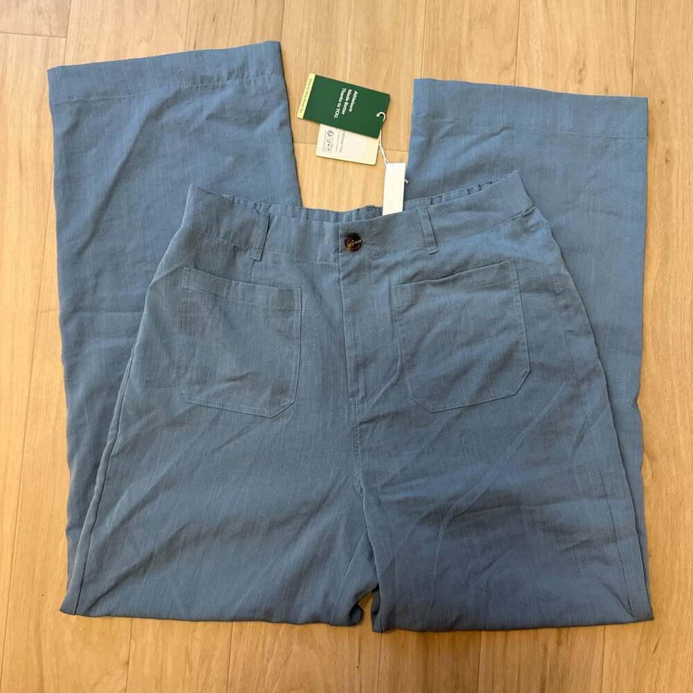 NWT Halara Wide Leg Pants Size M Blue Casual Pockets